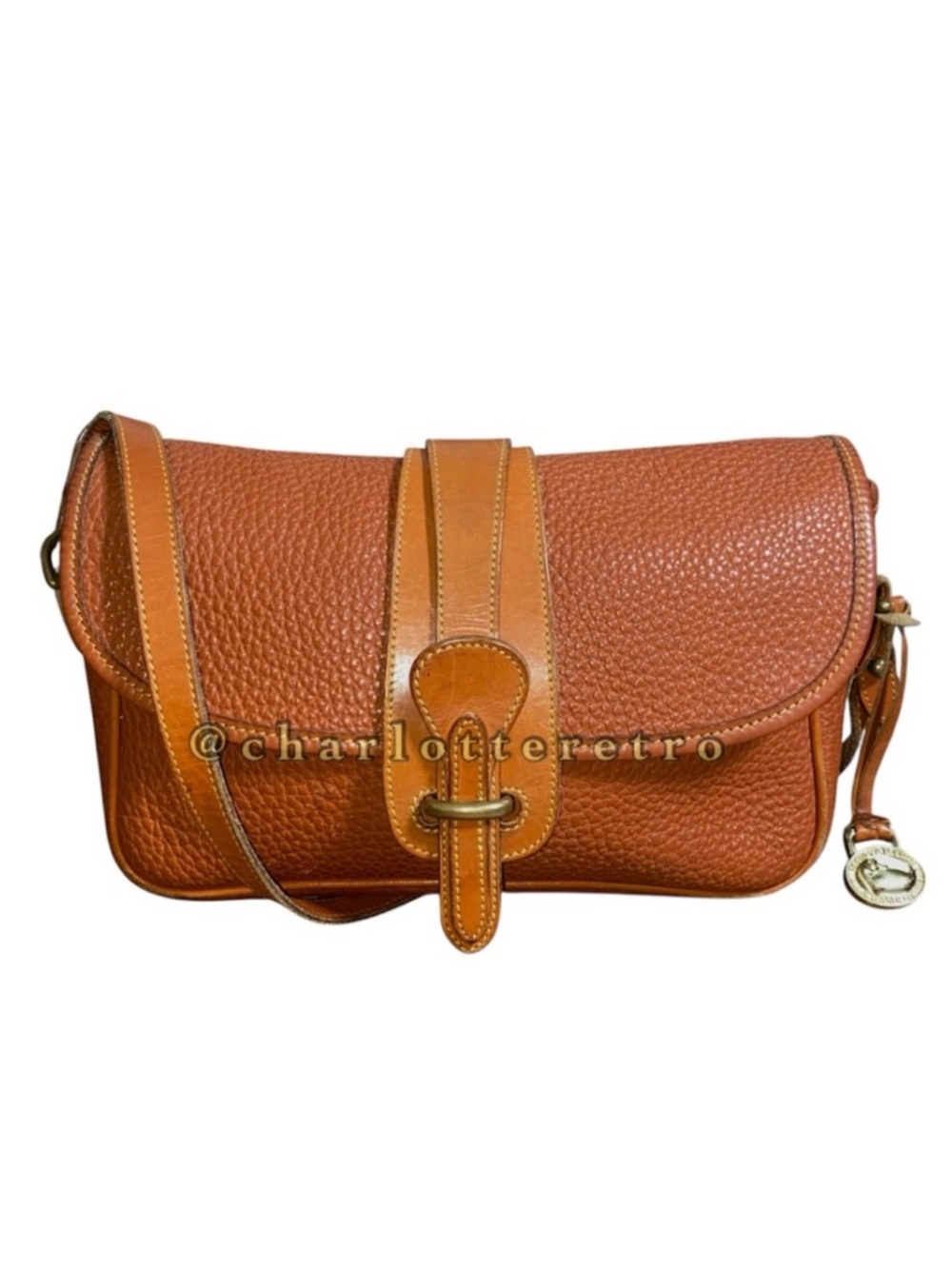 90s vtg Dooney & Bourke • Over Under Equestrian AWL Flap Bag